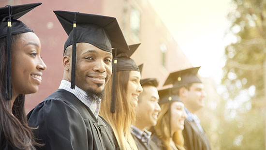 Diverse group of graduates