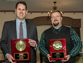 2022 Outstanding Service Award Recipients: Joseph Rayzor, University of Northern Iowa, and Jared Shank, Ohio Department of Higher Education