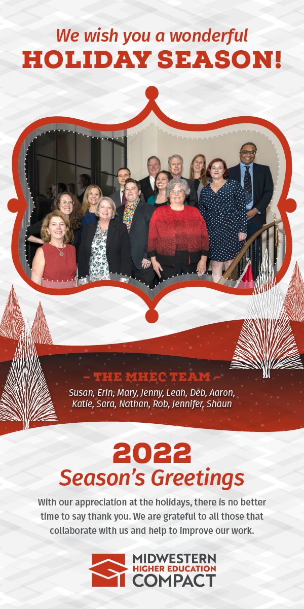 2022 Holiday Greeting featuring the entire MHEC staff.